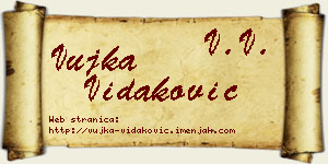 Vujka Vidaković vizit kartica